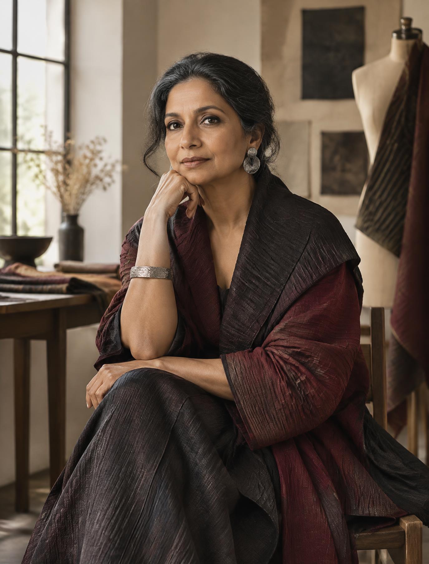 Portrait in a fashion studio